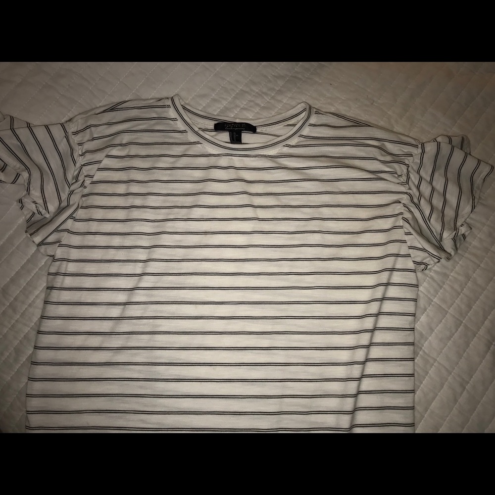 Striped Ruffle Sleeve TeeShirt Dress